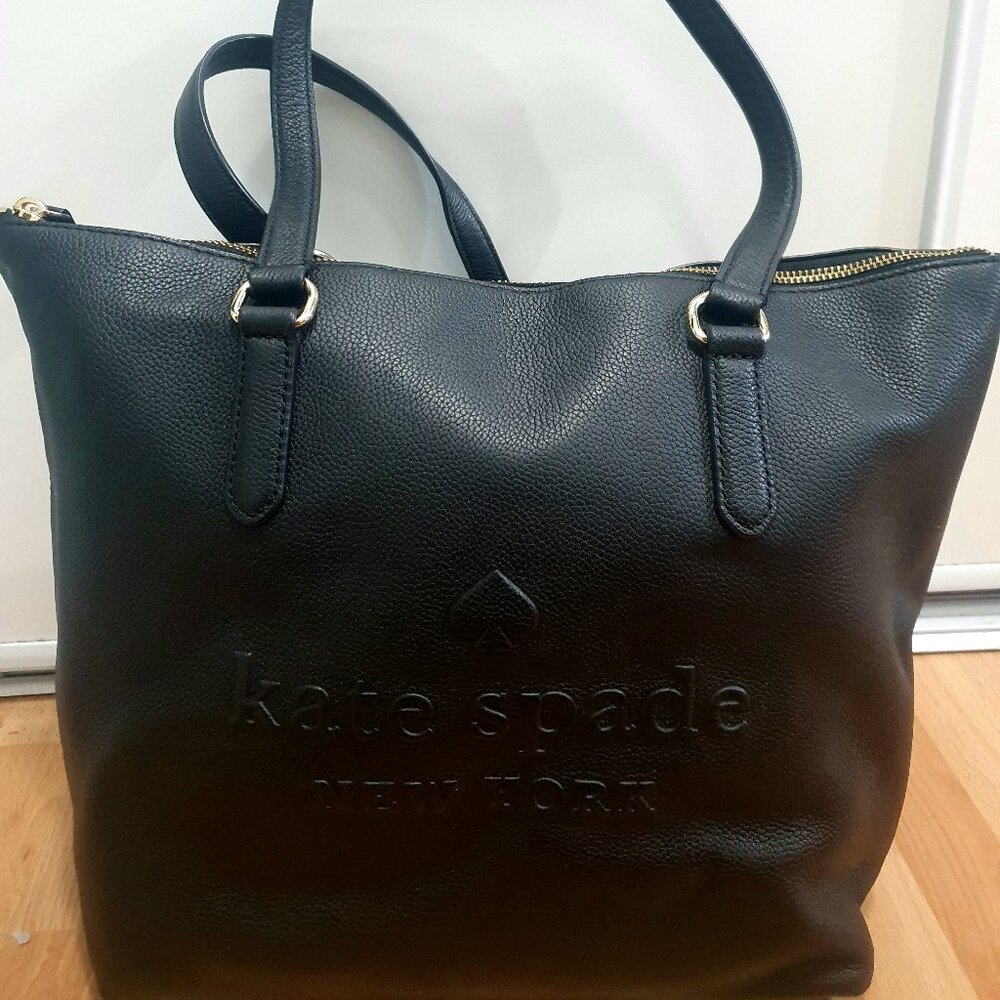 kate spade Black Pebbled Leather Tote